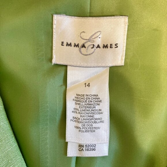 LIKE New, Emma James SZ 14, Belted Linen Blend Blazer, Green - Picture 4 of 4